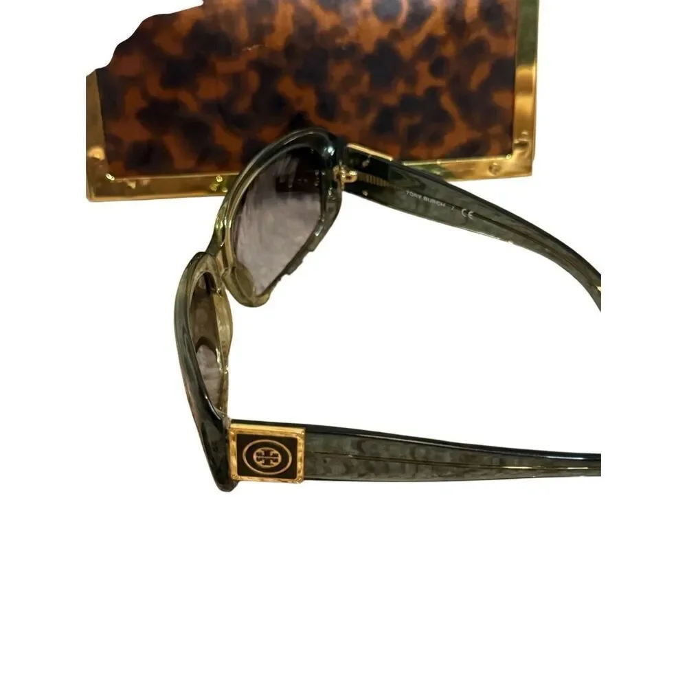 Tory Burch Women's Gray Gradient Lens Olive Frame TY 7018 Sunglasses With Case